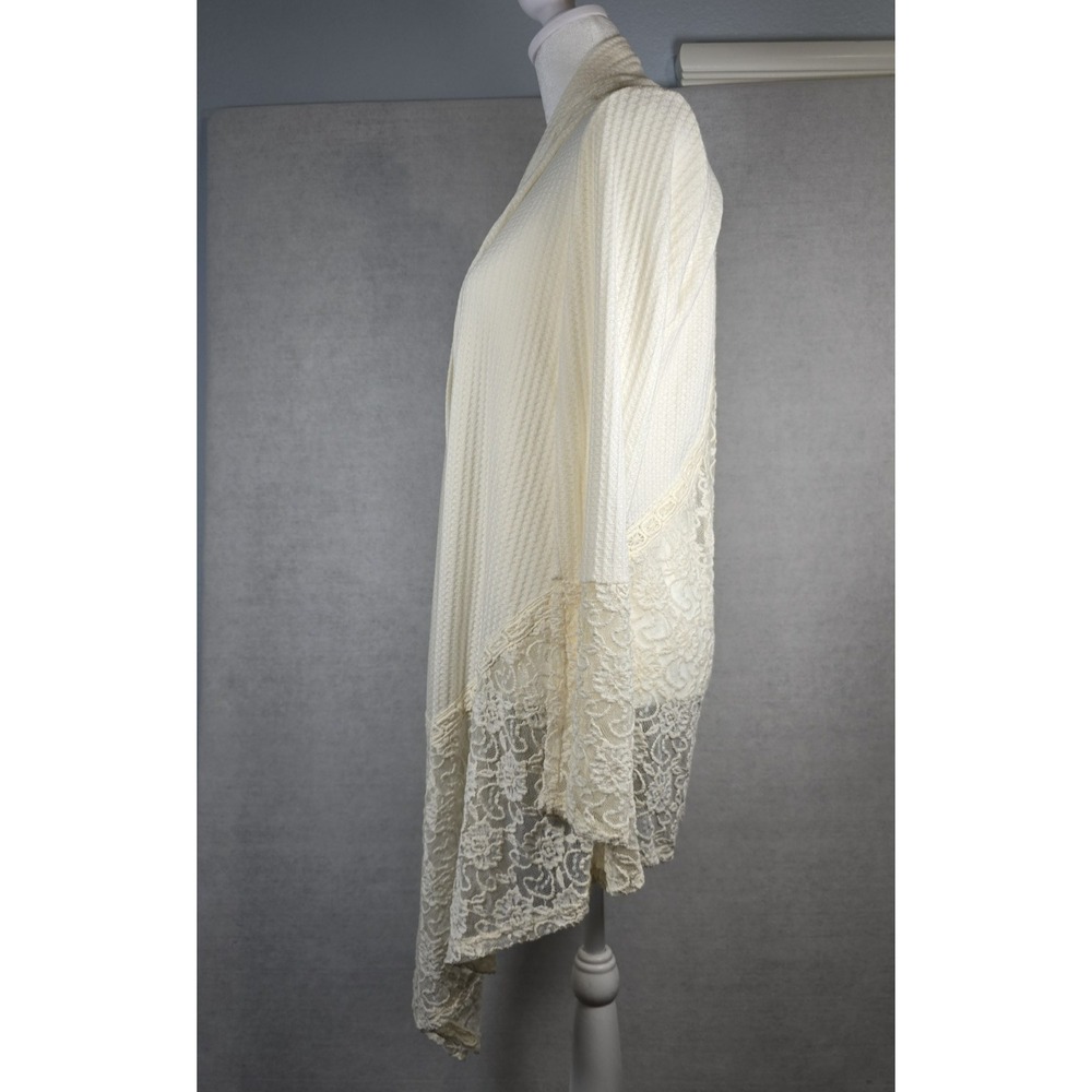 Knox Rose Womens S Sweater/Wrap Ivory Open Front Lace/Crochet Cottage Feminine - Picture 3 of 16